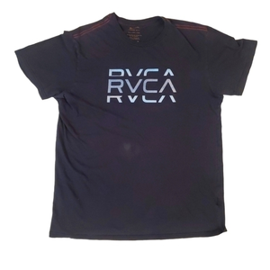 RVCA Men's Black Red Stich Big RVCA 3D Monogram Short Sleeve T-shirt XXL